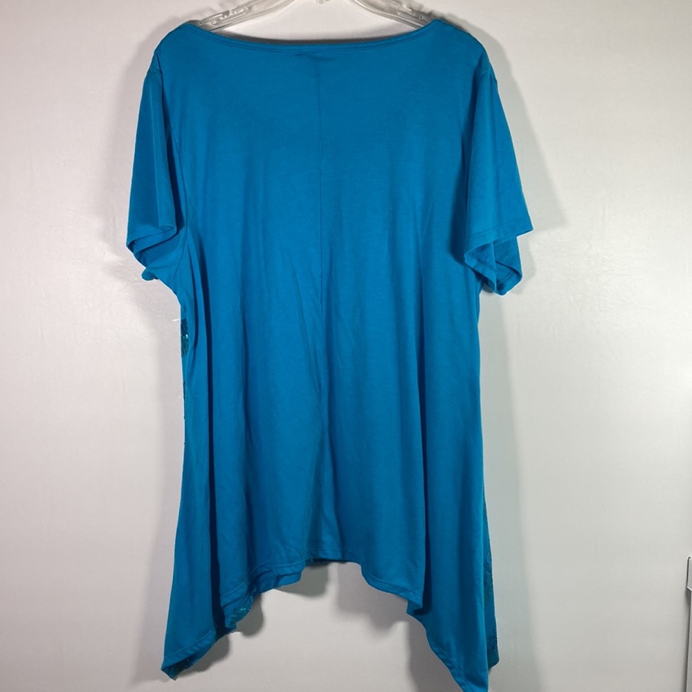 Dressbarn Short Sleeve Pullover Embellished Front Top Size 2X - Picture 6 of 10